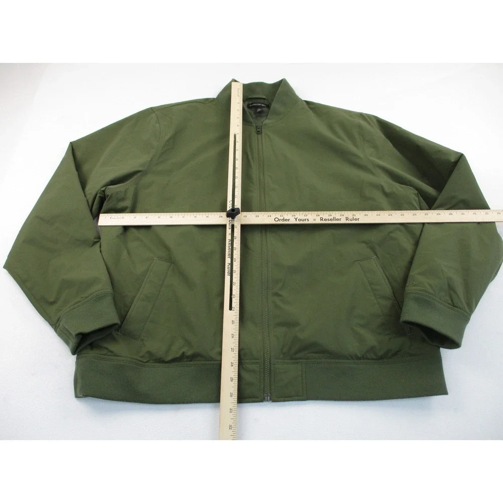 Banana Republic Bomber Jacket Mens 2XL Olive Green Full Zip Lightweight Utility